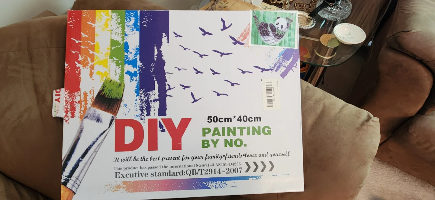 Brand new DIY Painting by Number Kit - Panda Hammock