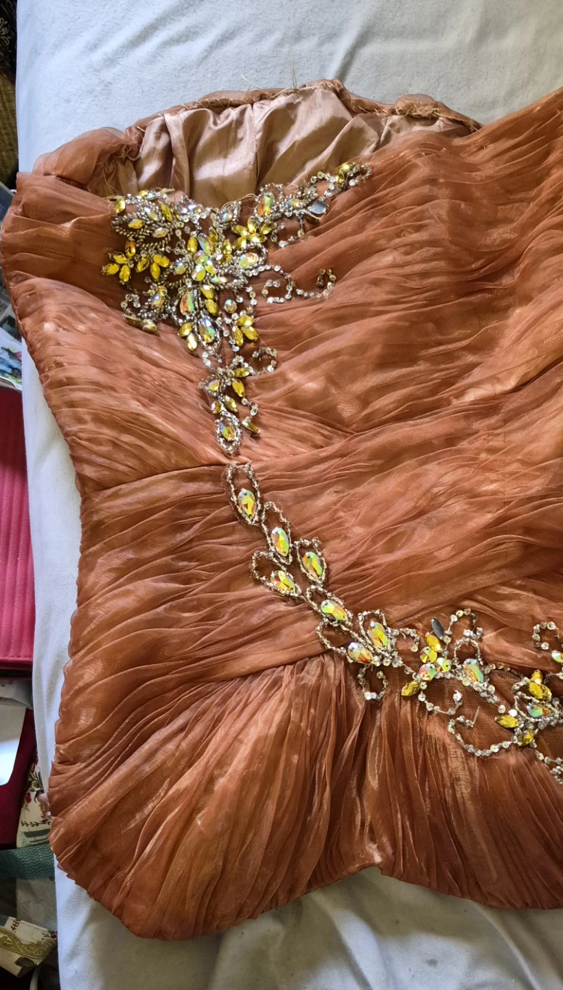 Embellished Brown Formal Dress - photo 4