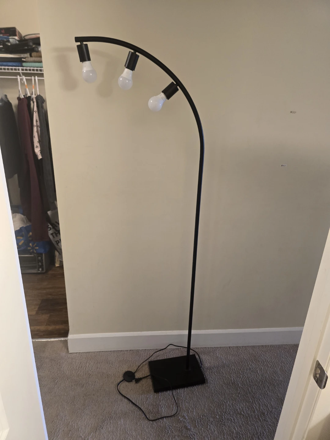 Globe Electric Winslow 70" 3-Light Metal  Floor Lamp, Black - photo 2