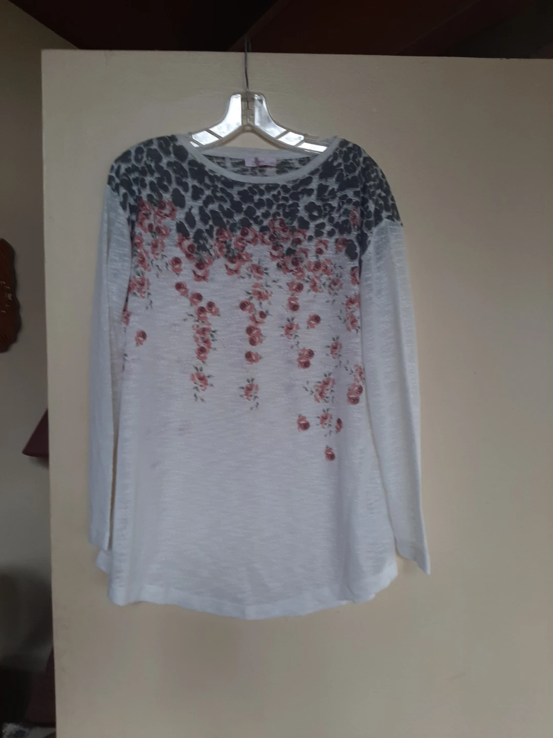 Women's Floral &'Leopard Print Long Sleeve Top