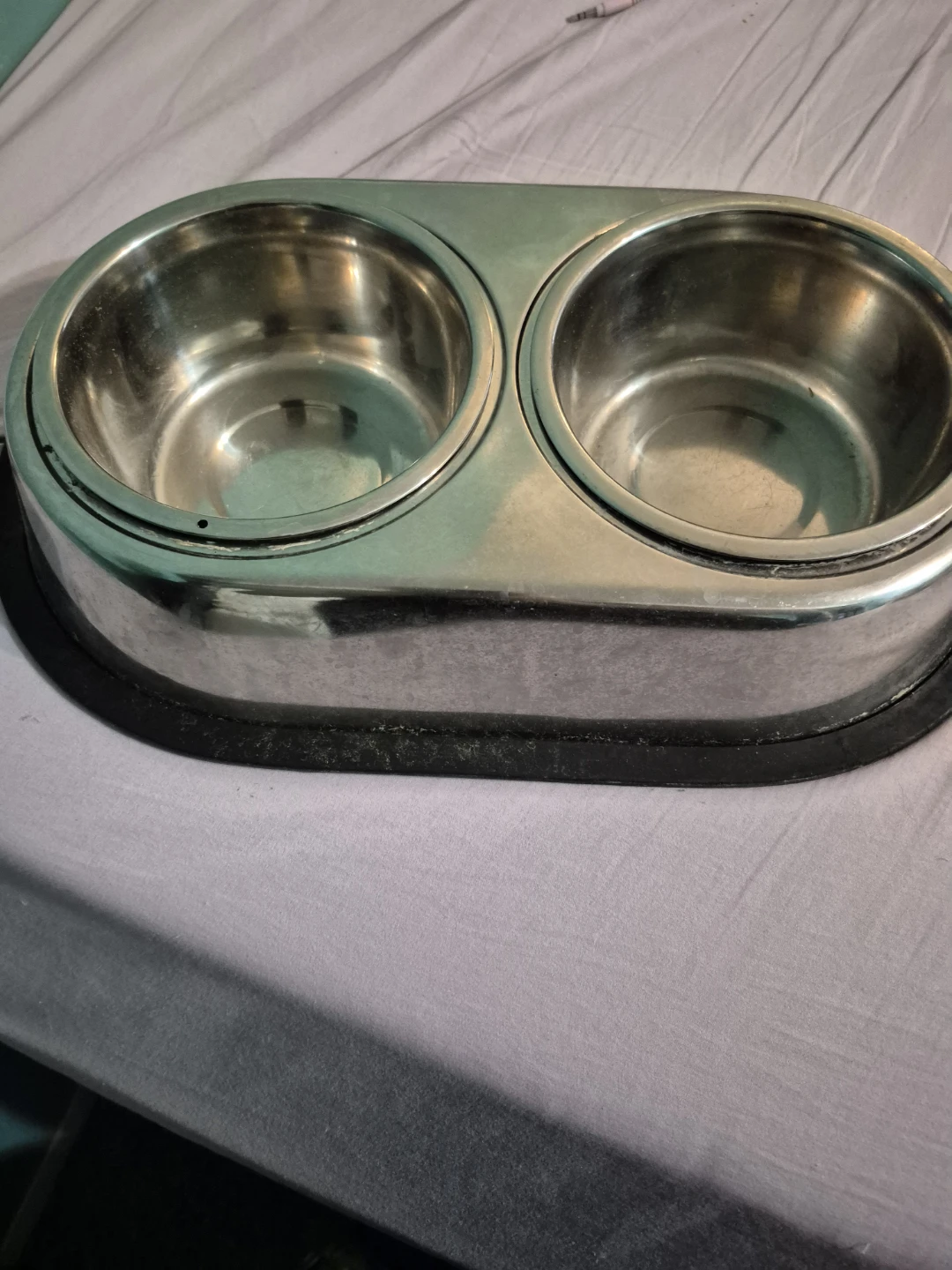 Stainless Steel Double Dog Bowl Feeder