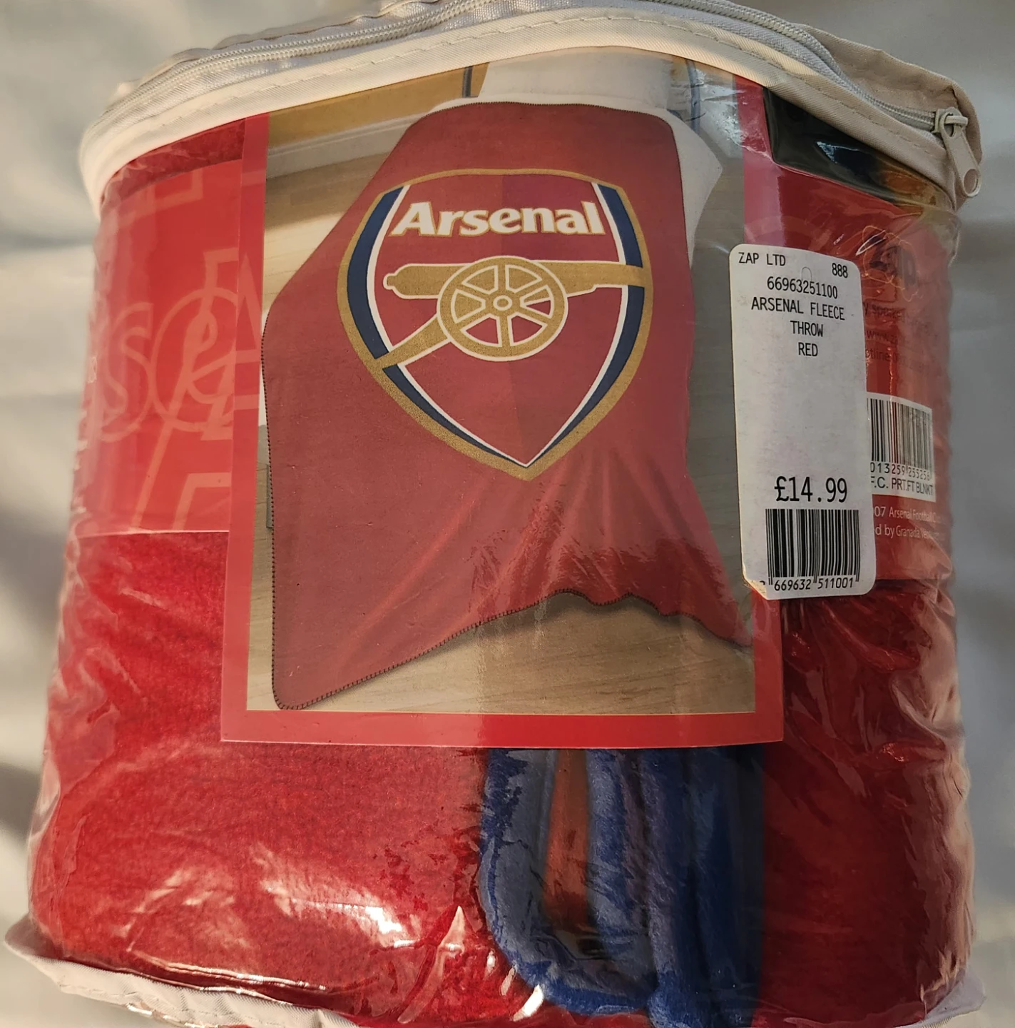 New Authentic Arsenal Printed Fleece Blanket Throw Red x2 - photo 5
