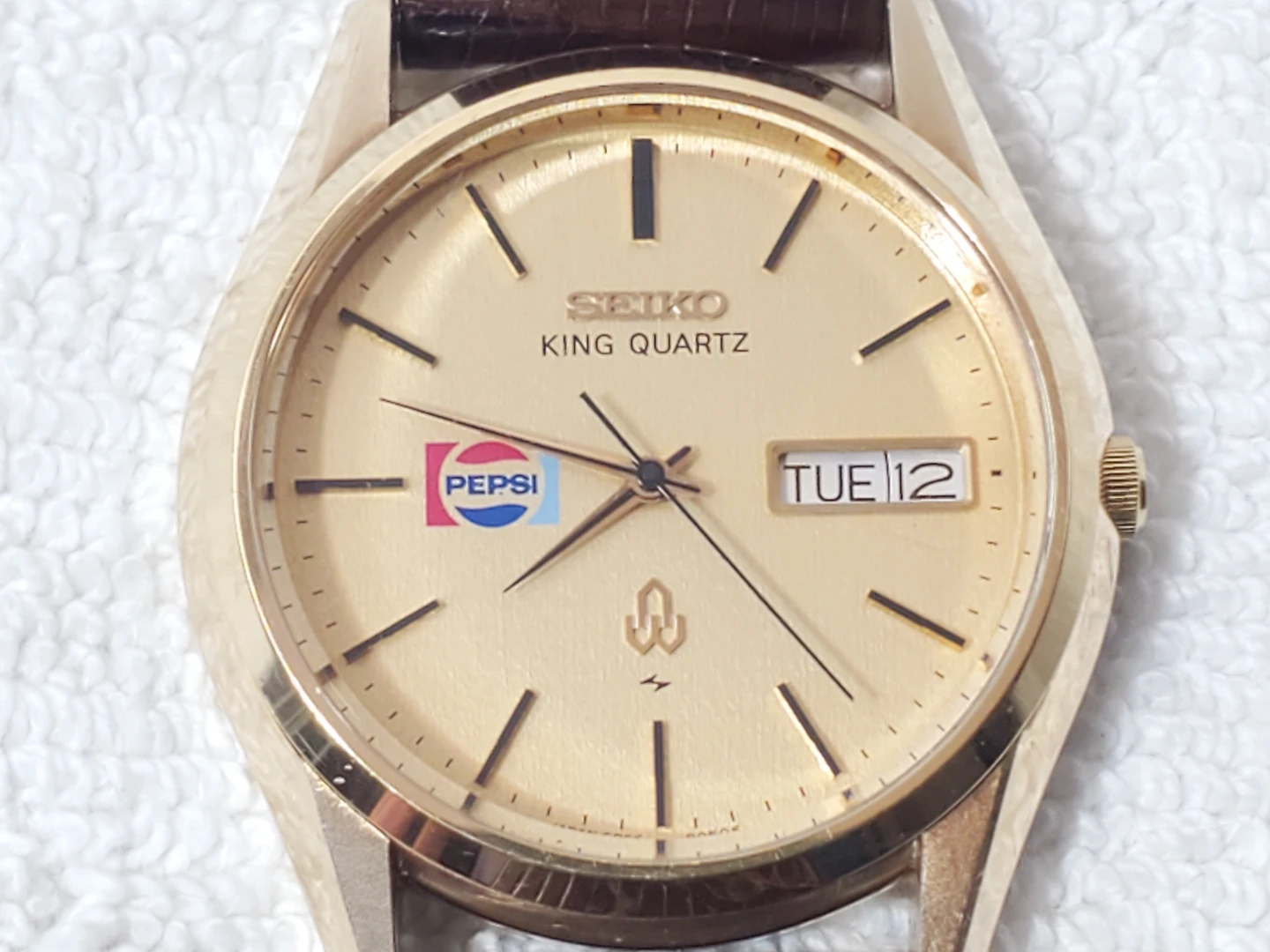 Seiko King Quartz Men's Vintage Watch Day Date G CAP GOLD