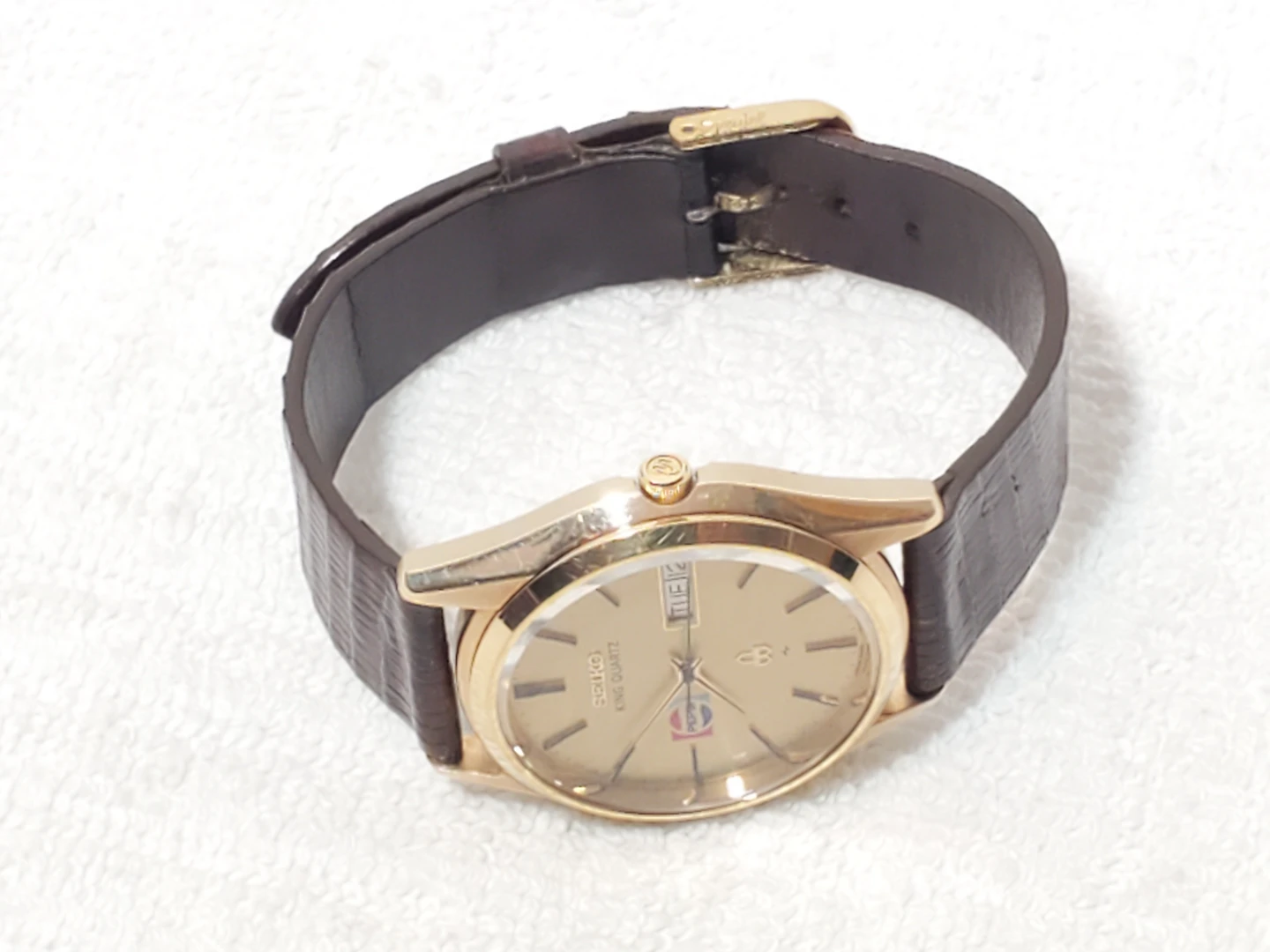 Seiko King Quartz Men's Vintage Watch Day Date G CAP GOLD - photo 4