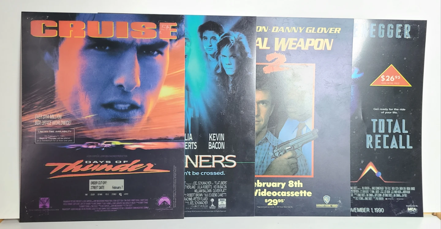 Early 1990s Movie Display Small Plastic Poster Collection