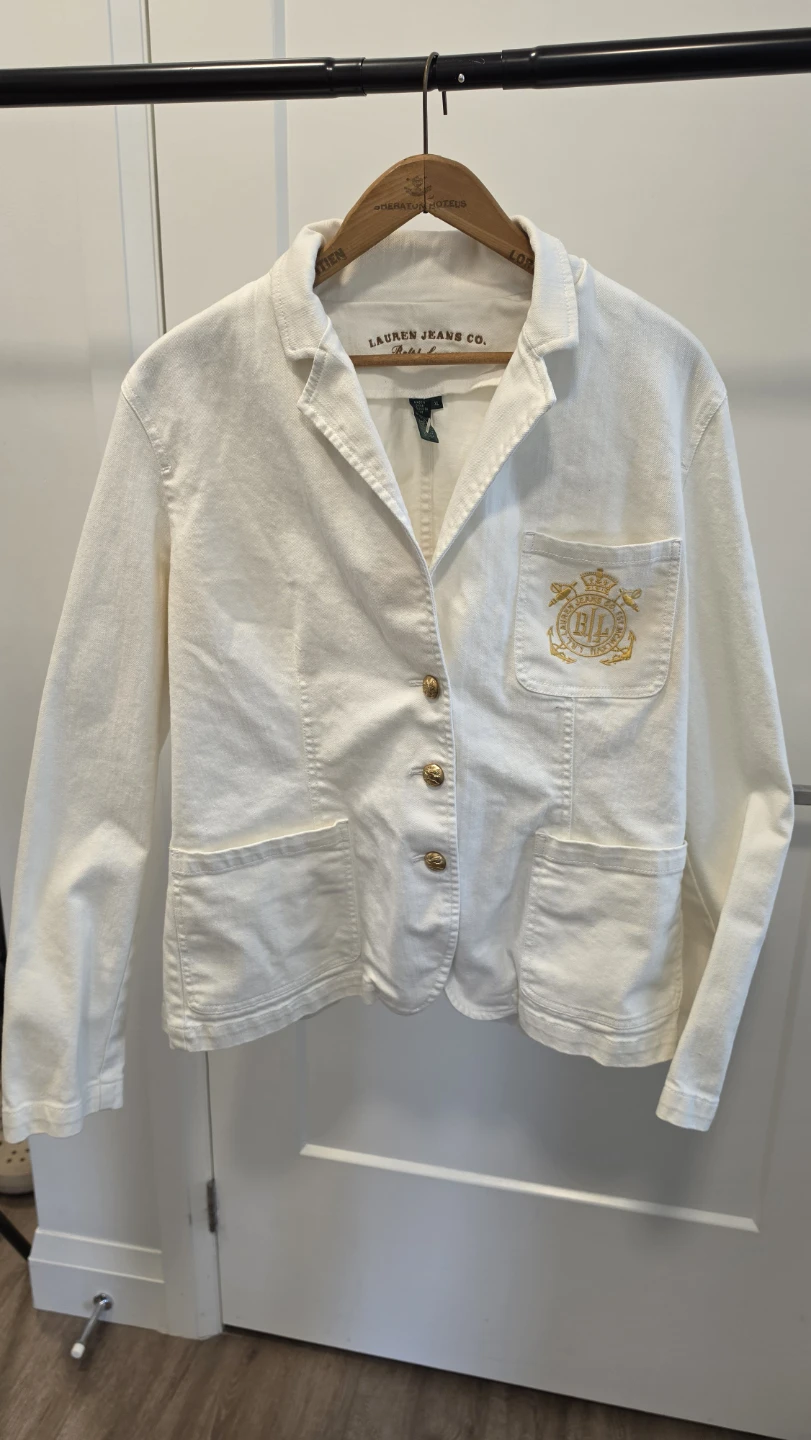Lauren Jeans Co. Ralph Lauren White Blazer Jacket XL