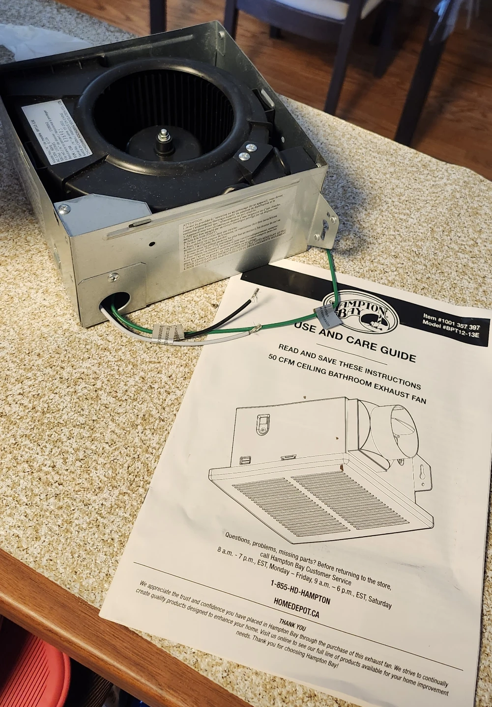 Hampton Bay Ultra-Quiet Ventilation Fan BPT12-13E - photo 2