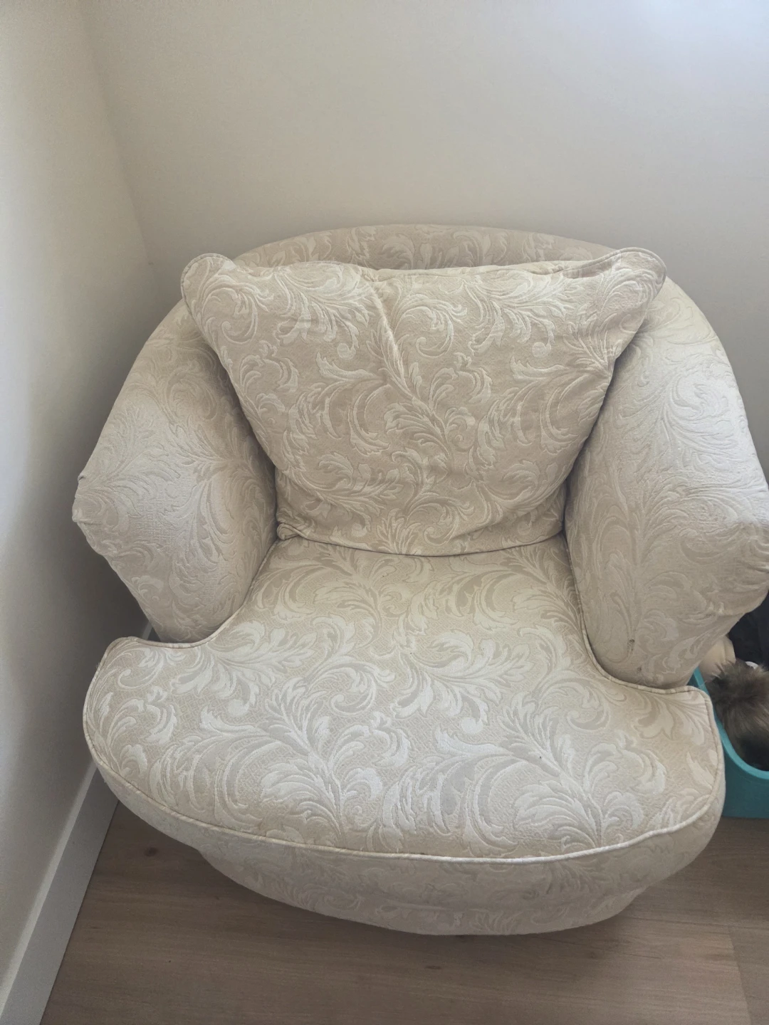 Cream Armchair with Pattern