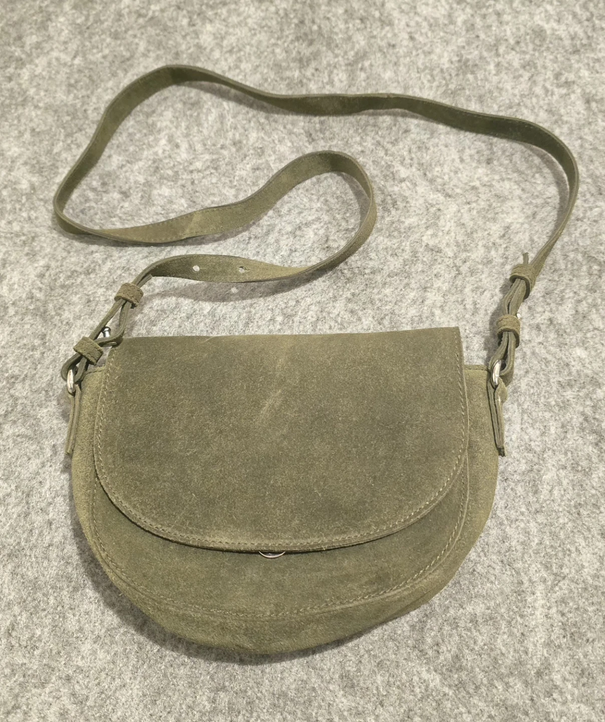Contemporay Green Suede Saddle Only  Bag #thriftypicks - photo 4