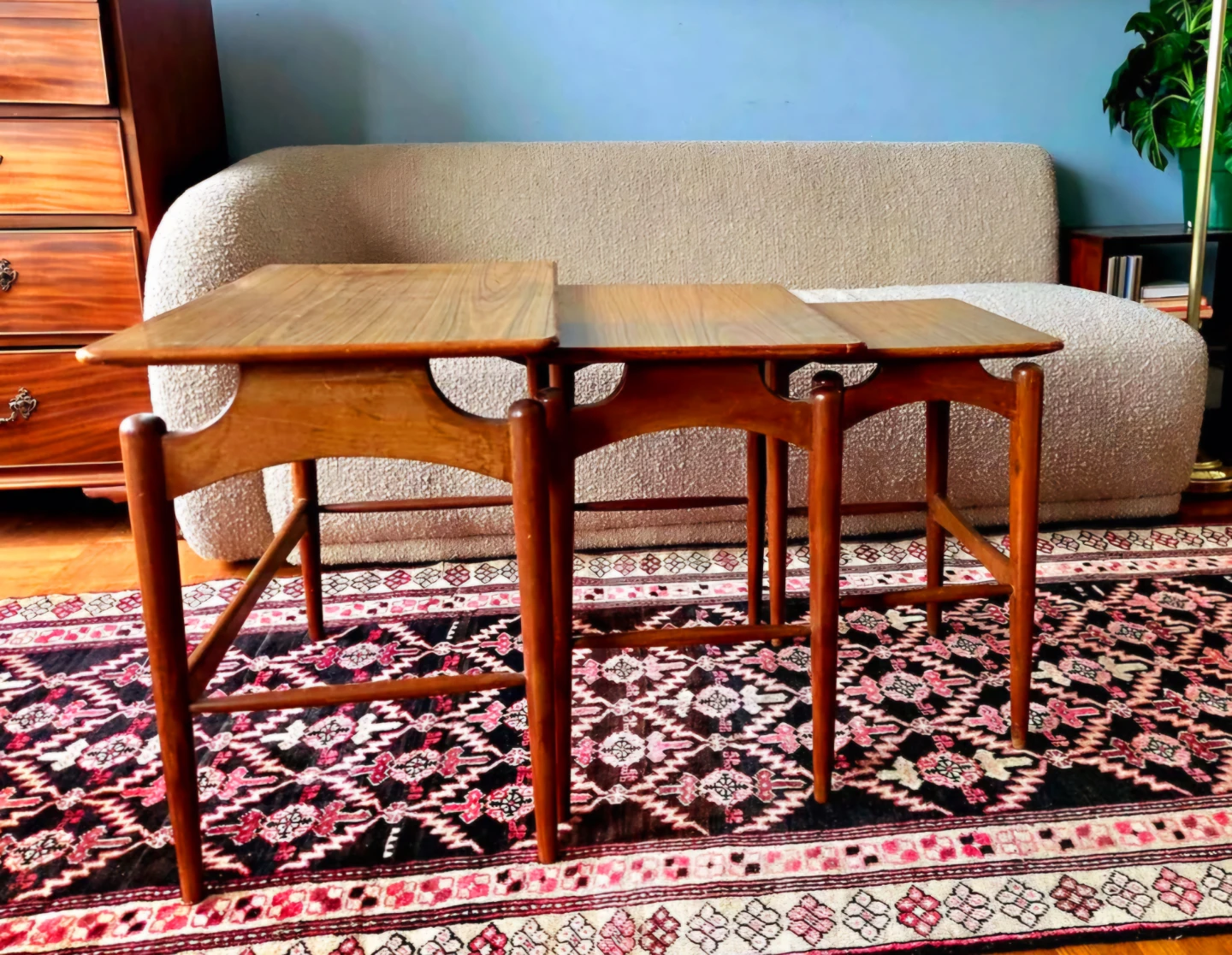MCM 3 Piece Walnut Nesting Coffee Table Set (Price For All) - photo 2