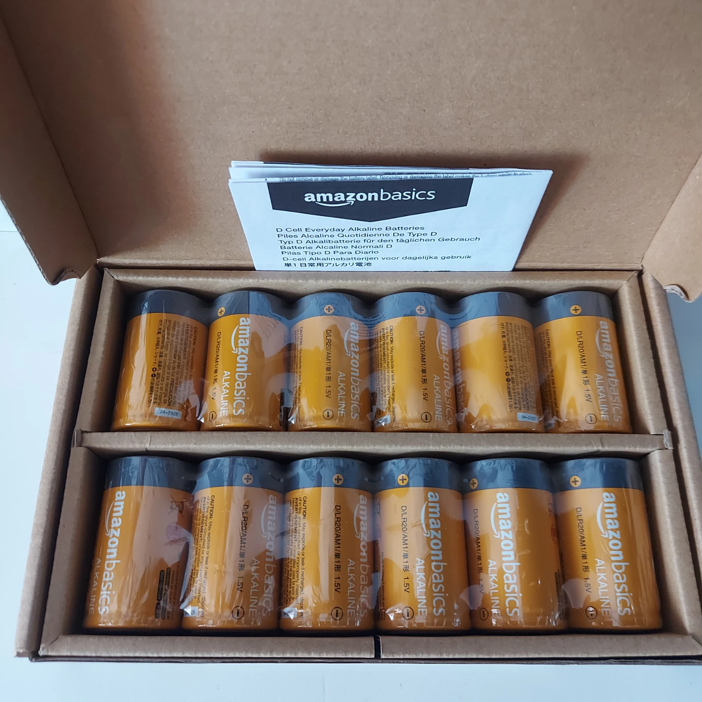 NEW - AmazonBasics D Alkaline Batteries (12-Pack)