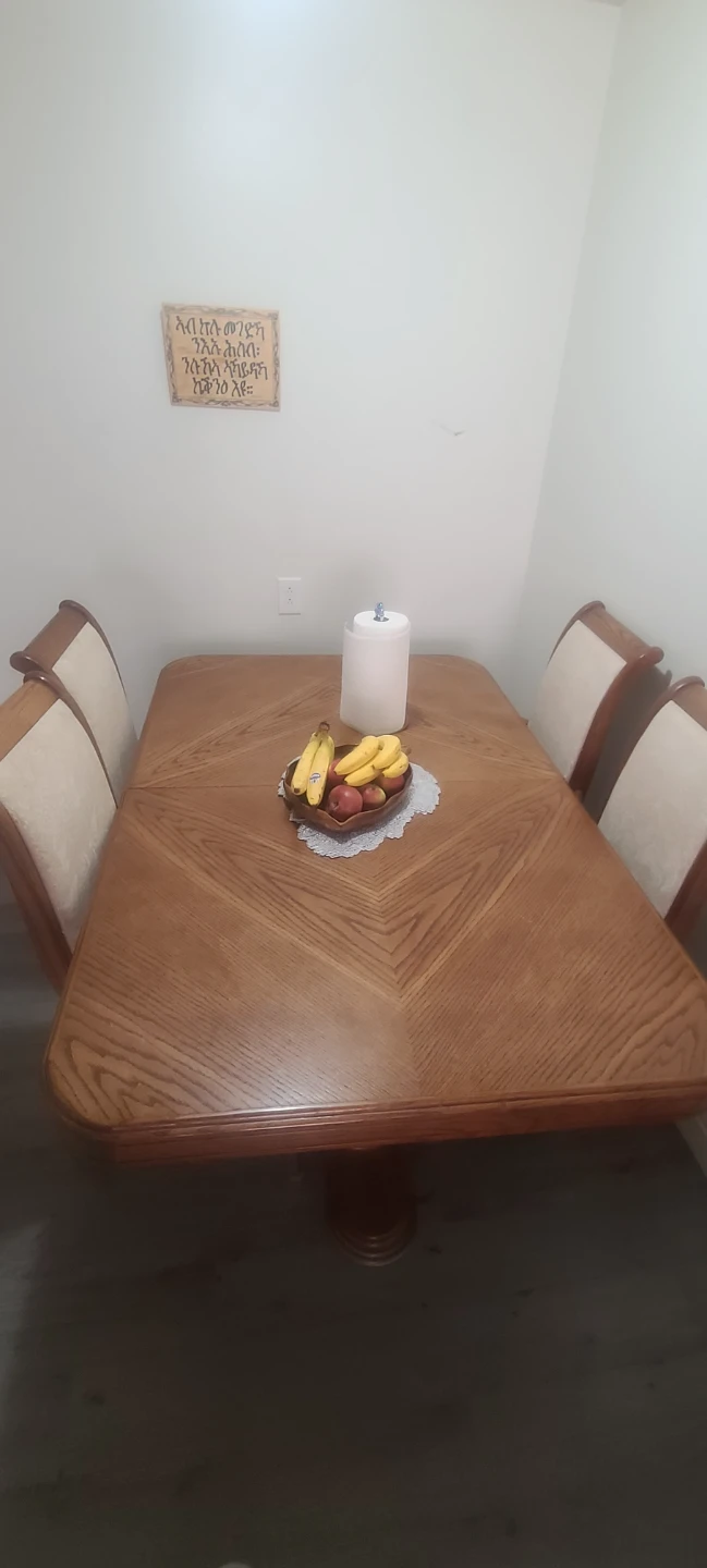 Wooden Dining Table with 4 Chairs