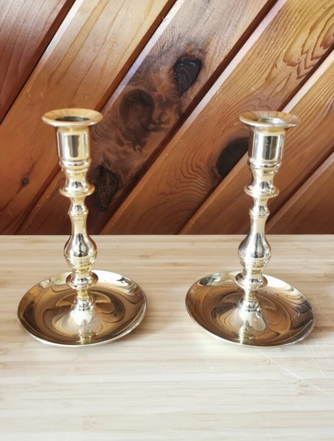 Vintage Baldwin Brass Saucer Base Candlestick Holders Set of 2 - photo 2