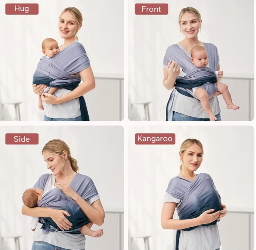 EUC Momcozy Baby Wrap Carrier Sling - Blue Gradient - photo 5