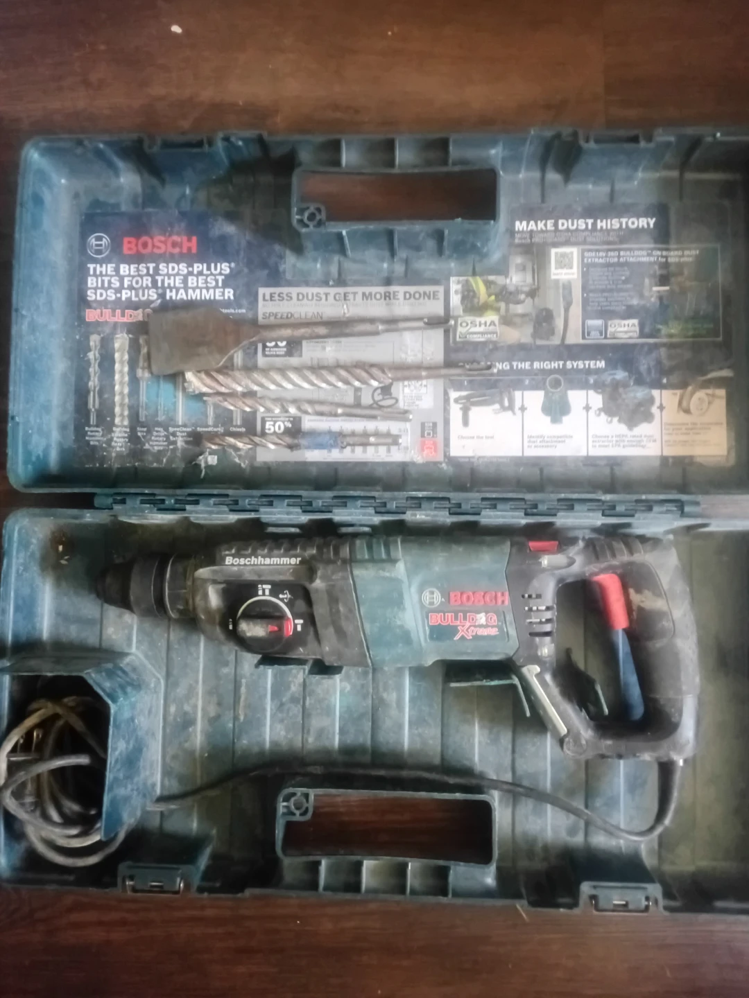 Bosch Bulldog Xtreme Rotary Hammer Drill with Bits