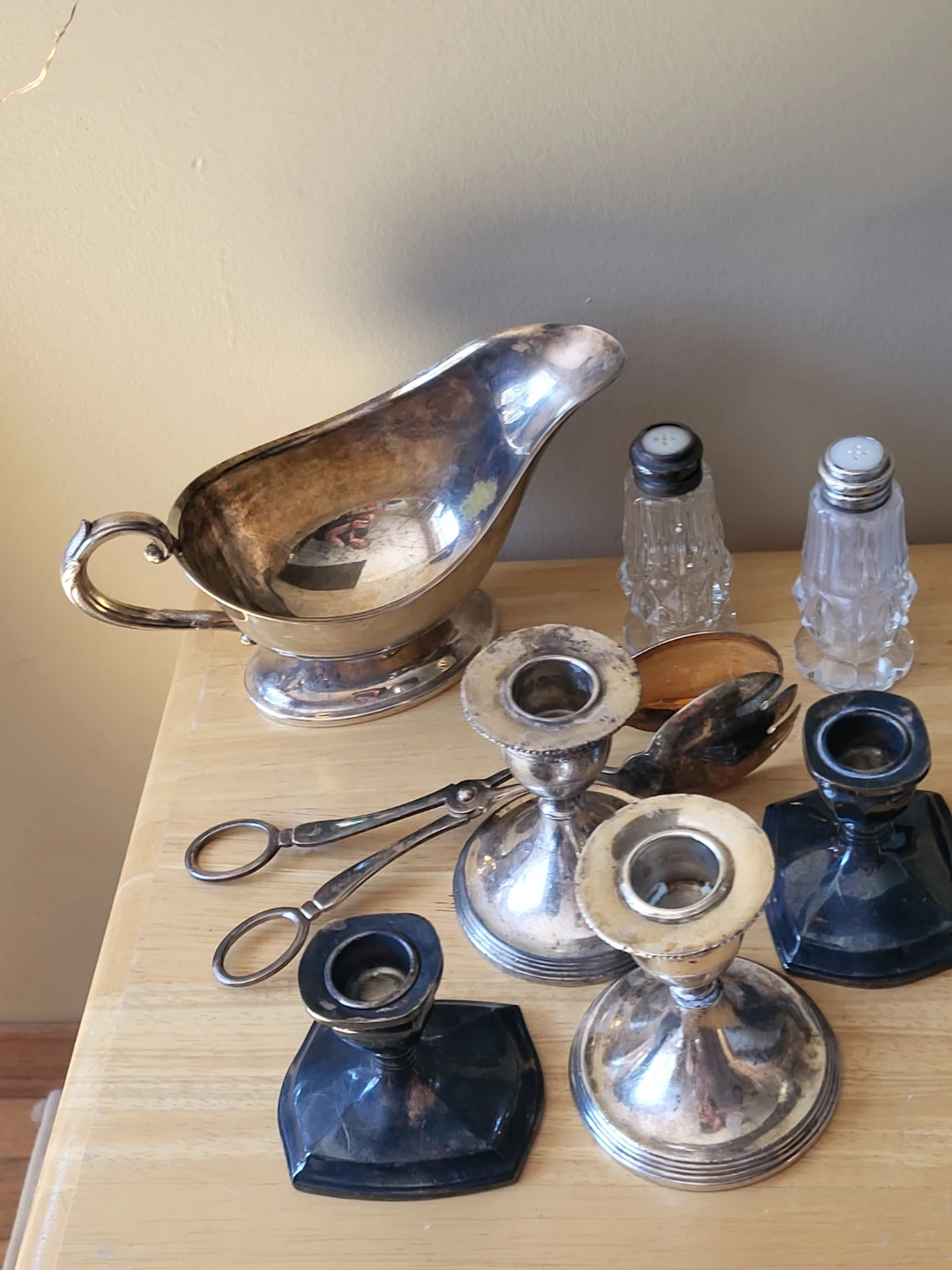 Silver-Plated Gravy Boat, Salt/Pepper Shakers & more!