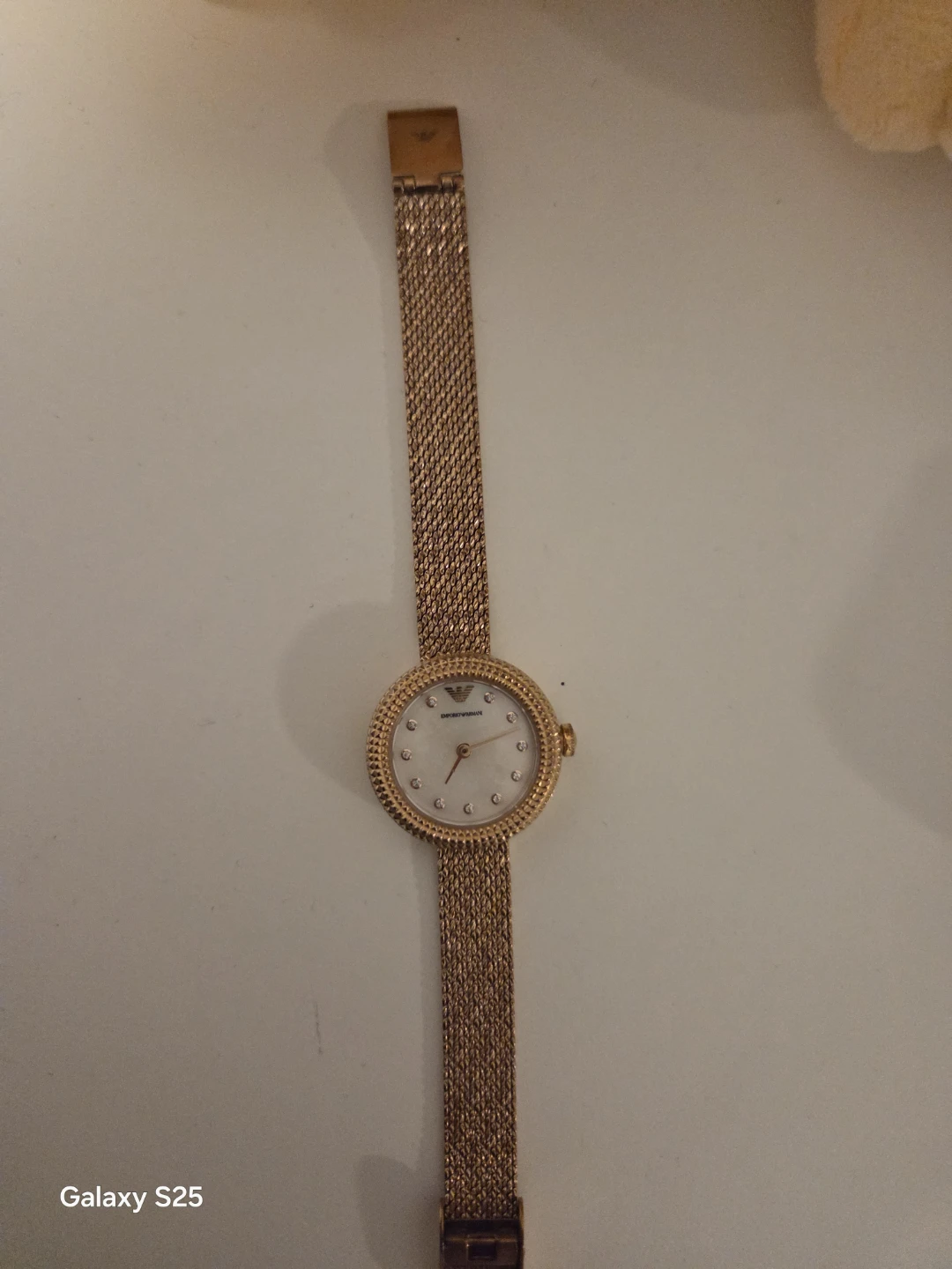 Emporio Armani Rose Gold Watch with Crystals
