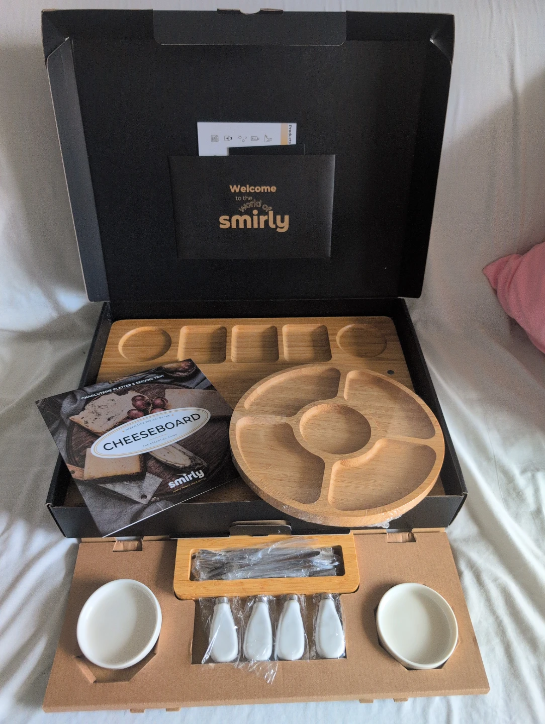 Smirly Bamboo Cheese Board and Knife Set