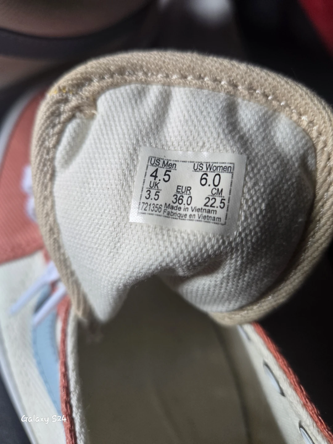 Vans Old Skool Shoes Peach/Cream/Blue Women's Size 6 - photo 2