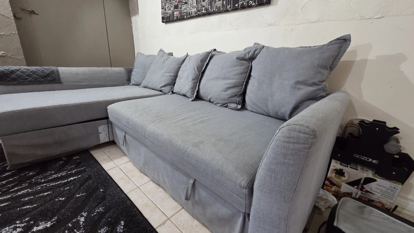 IKEA- Grey Sectional Sofa with Chaise - photo 4