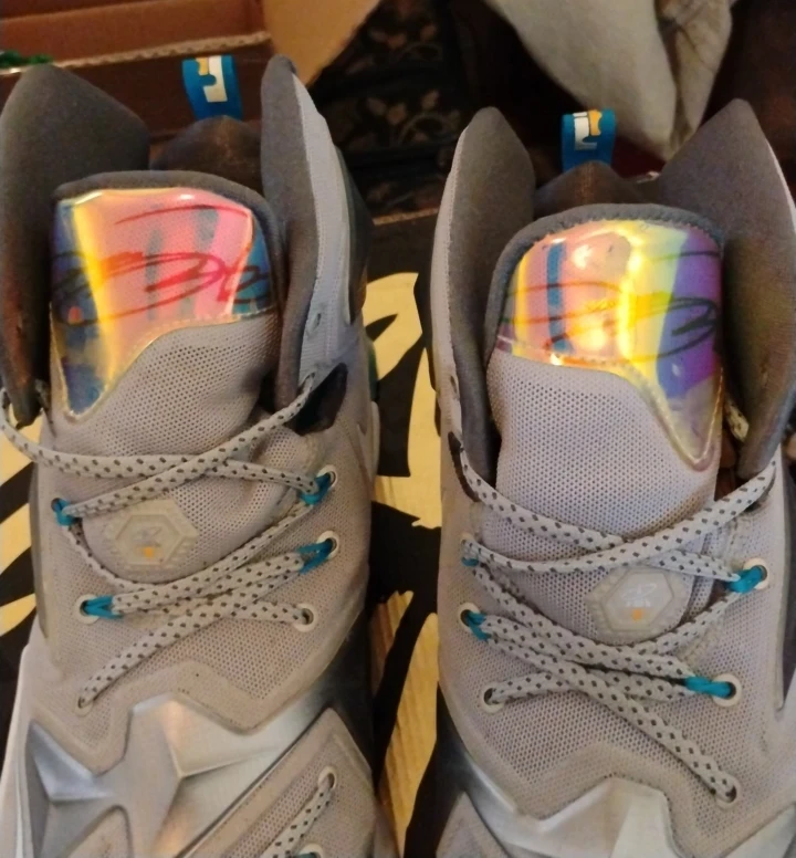 Nike LeBron 13 Blue/Gray Holographic Tongue - Size 13