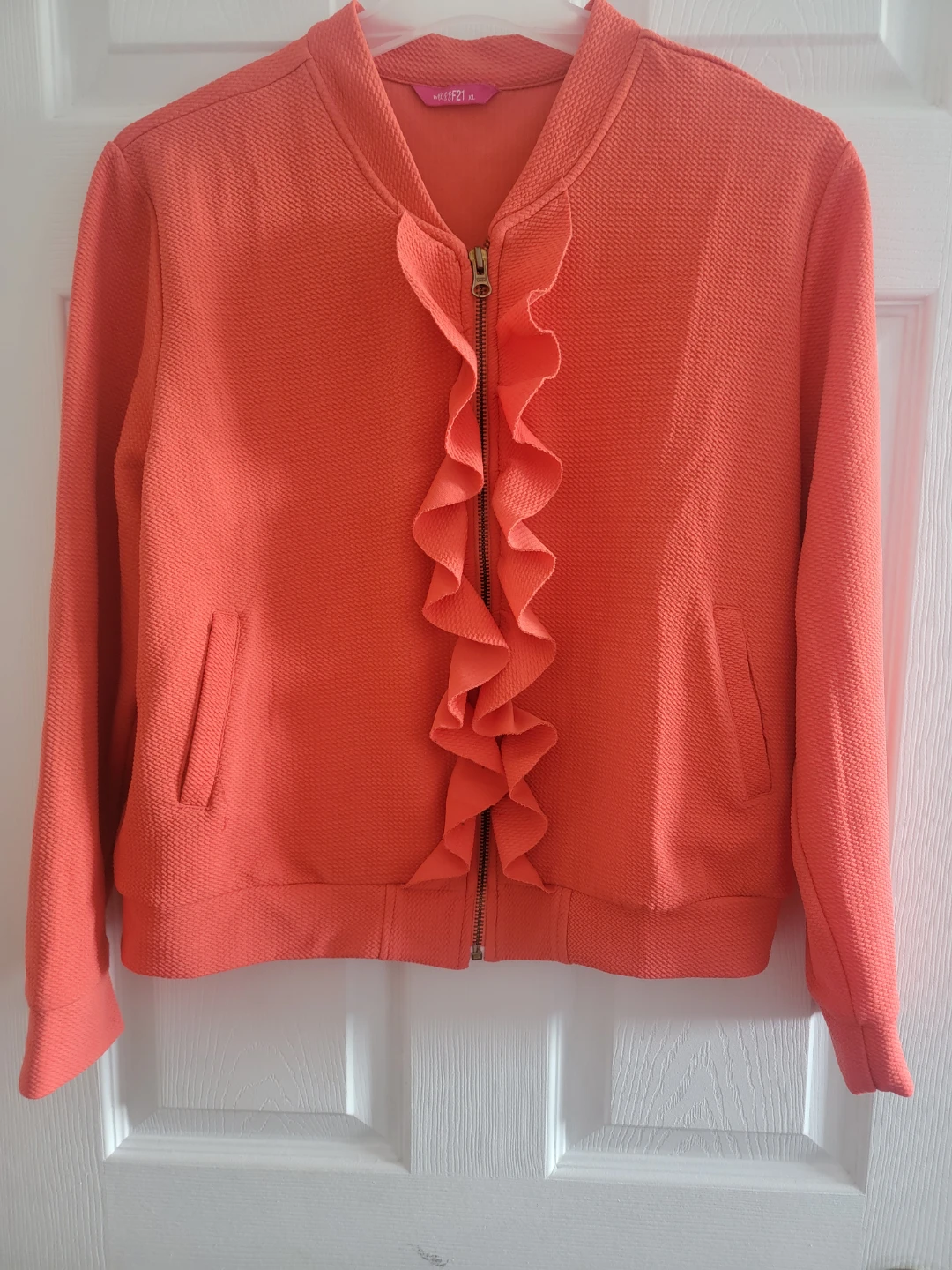 Forever 21 Ruffle Bomber Jacket freesize - M to Large
