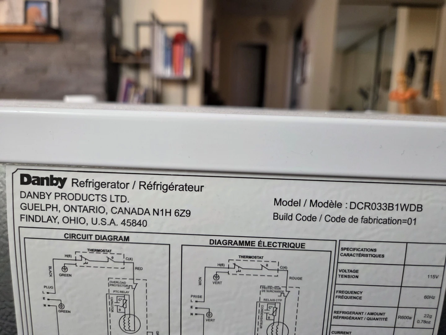 Danby Compact Refrigerator DCR033B1WDB - photo 3