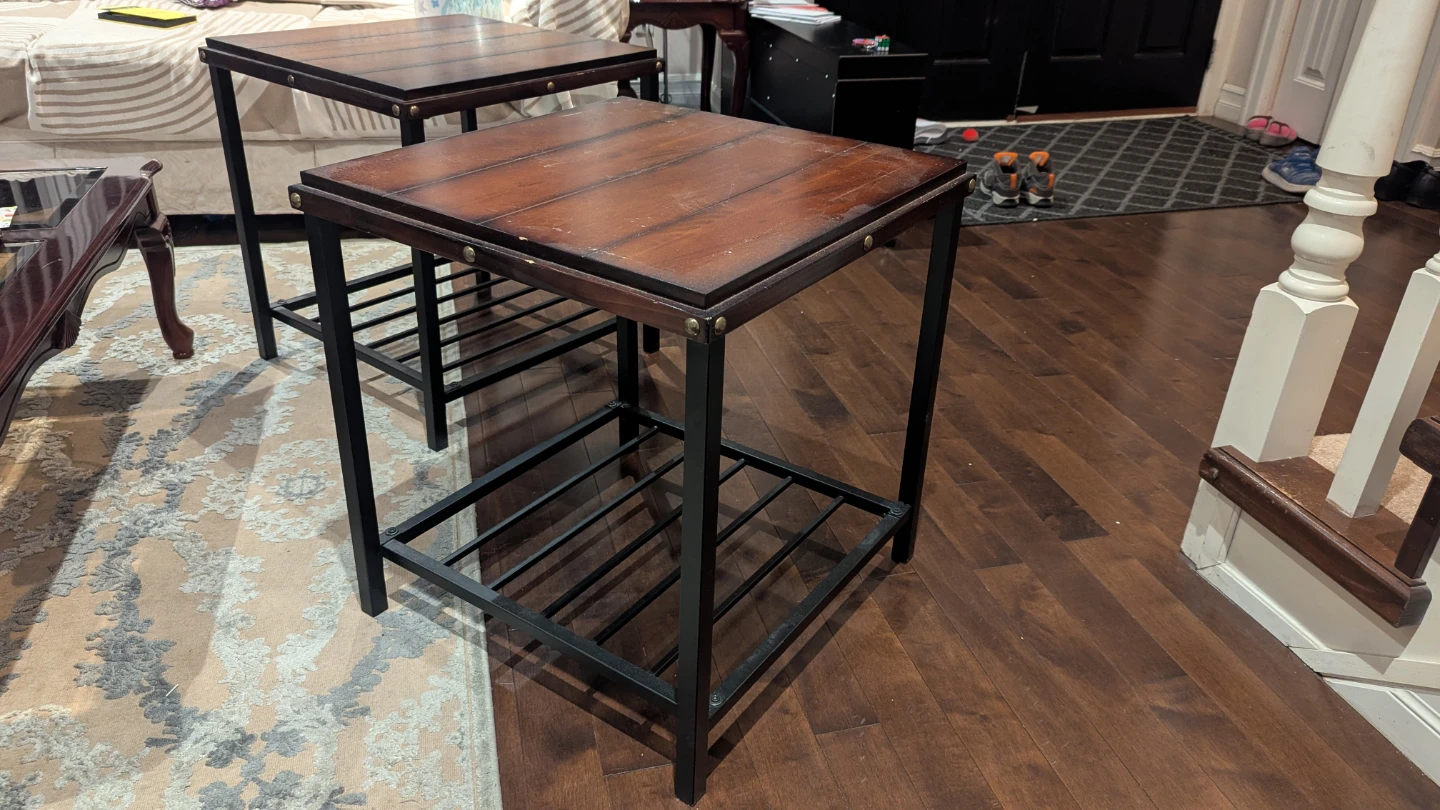 Wooden end tables