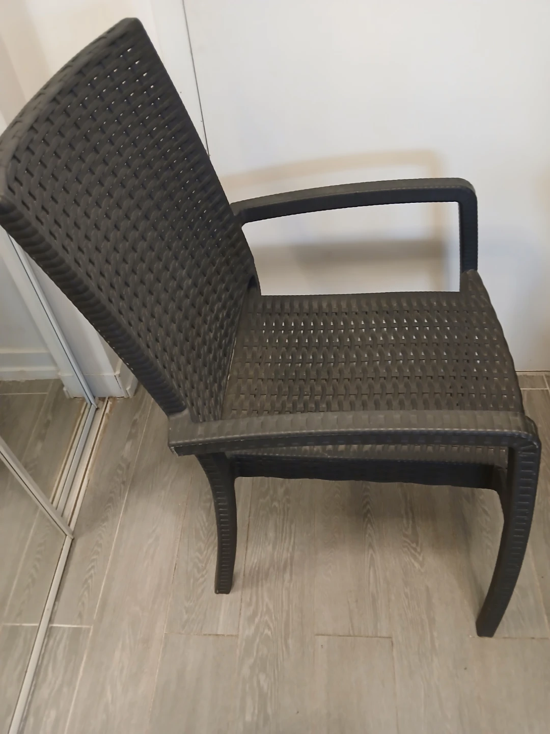 Dark Grey Wicker Armchair. $30 EACH. 4 available for $80. - photo 2