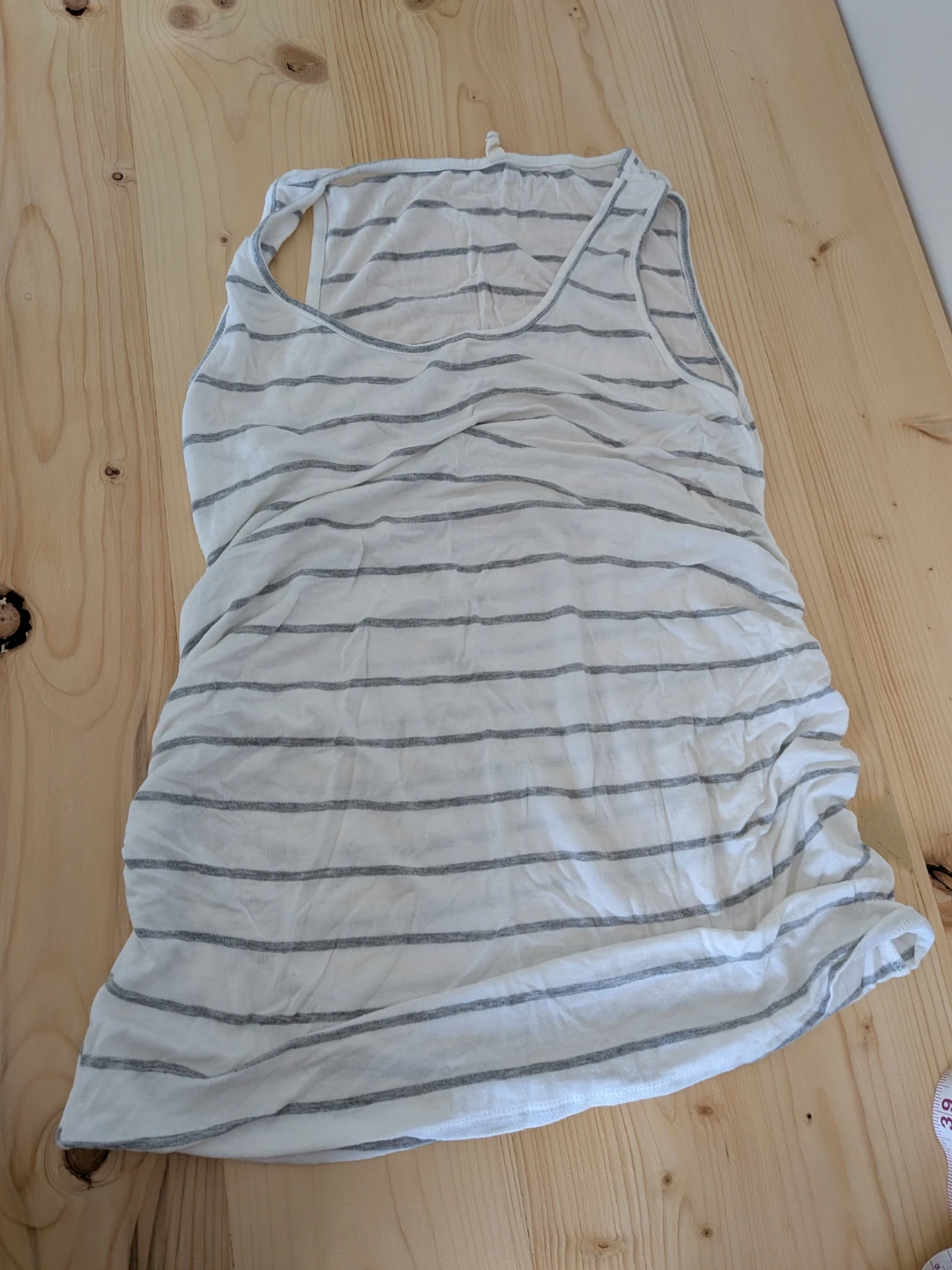 PinkBlush Striped Maternity Tank Top - White/Grey