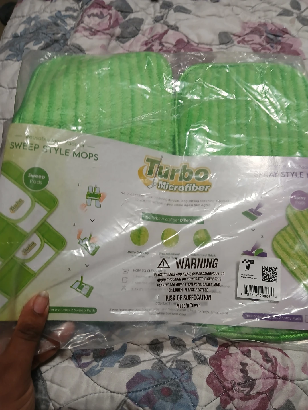 Turbo Microfiber Sweep Style Mop Pads (2 Pack)