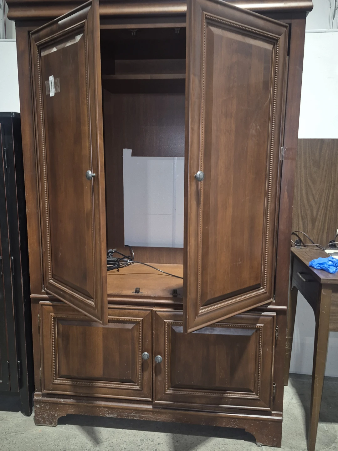 Wooden Media Cabinet with Doors and Drawers - photo 3