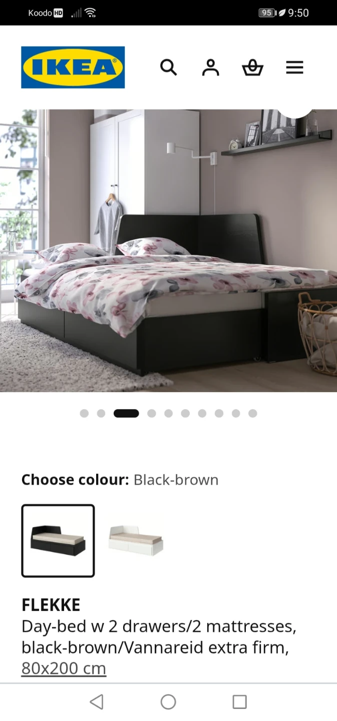 IKEA FLEKKE Day-bed with 2 drawers and mattress - photo 3