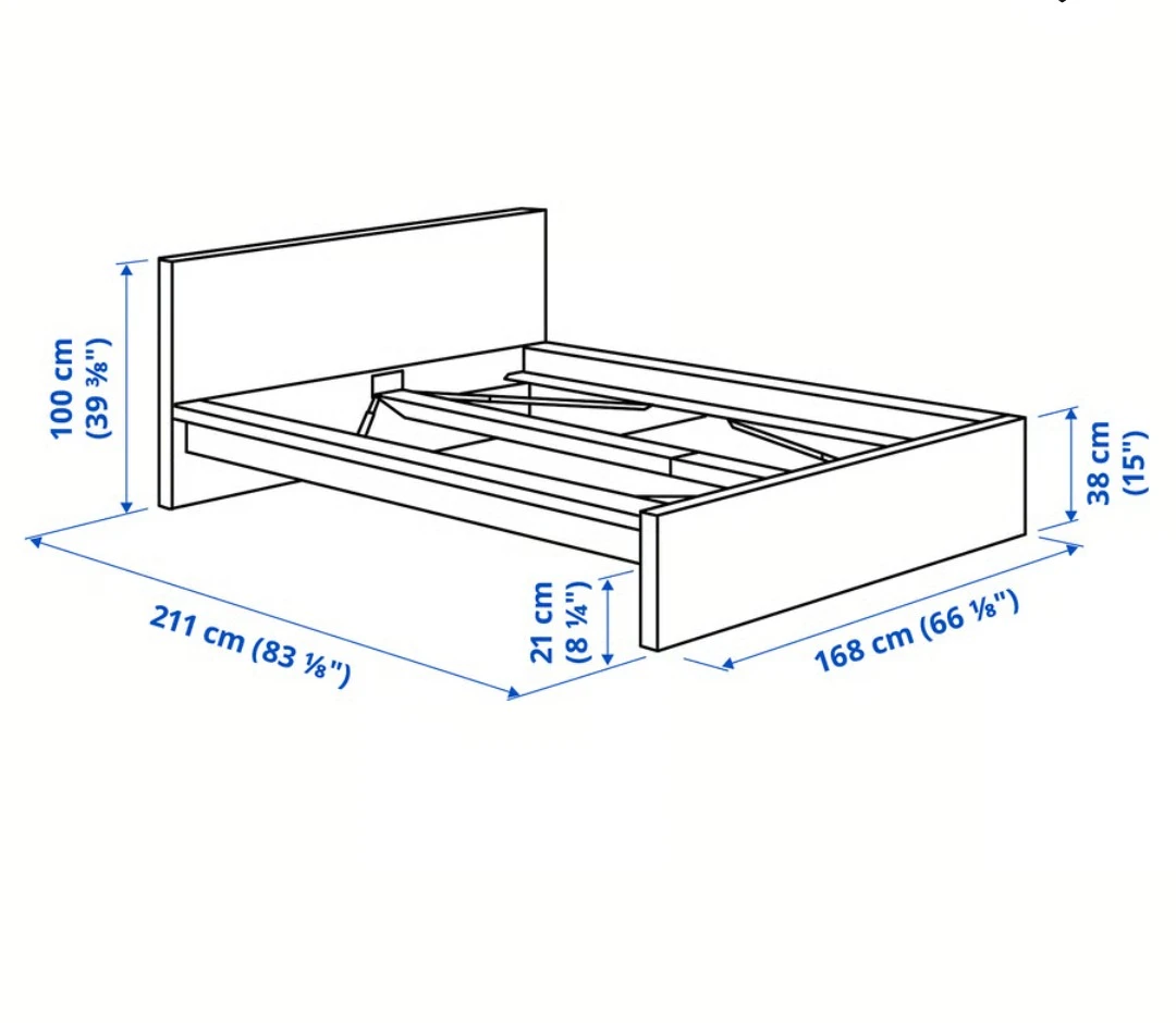 IKEA MALM Queen Bed Frame with 4 Drawers - Dark Brown - photo 2