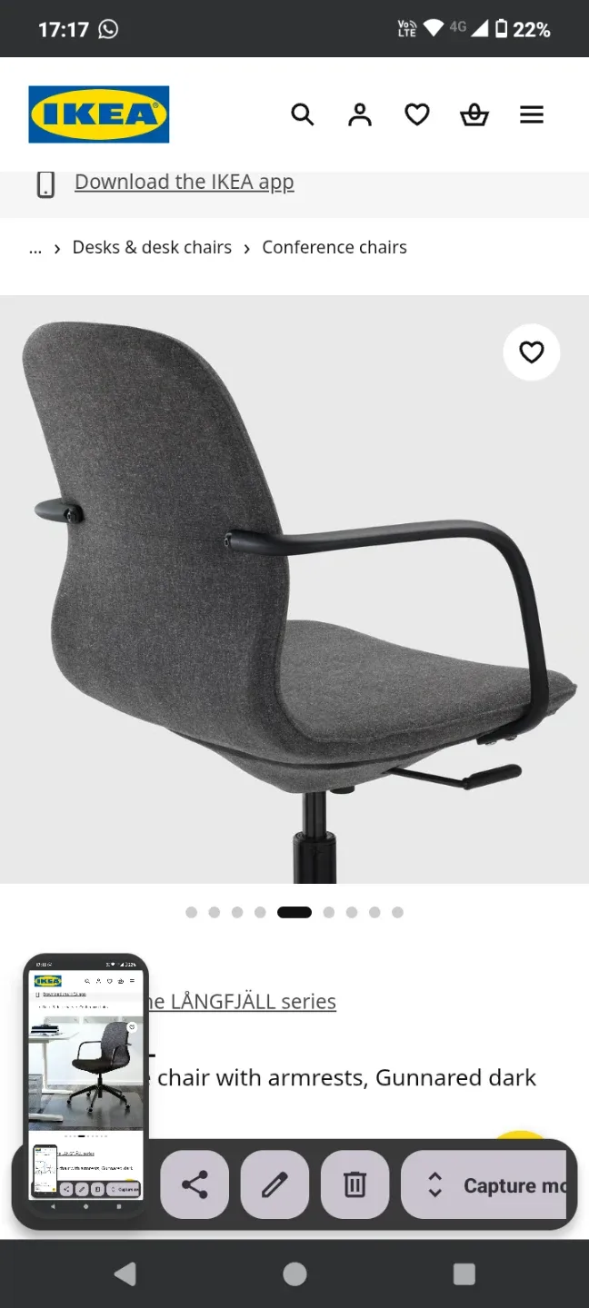 IKEA LÄNGFJÄLL Conference Chair with Armrests