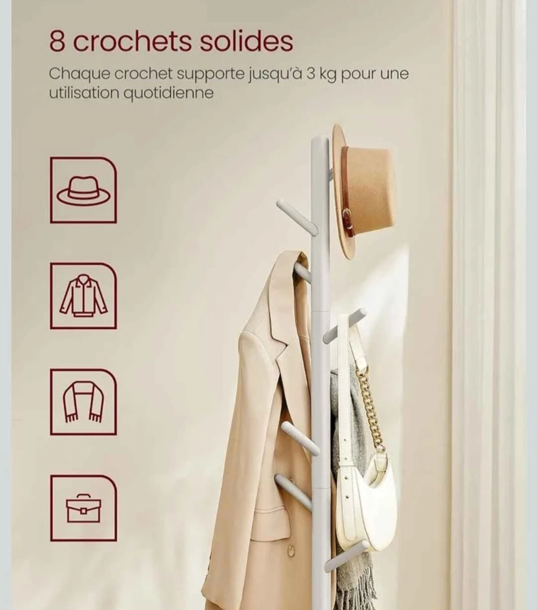 Coat Rack with 8 Hooks - photo 4