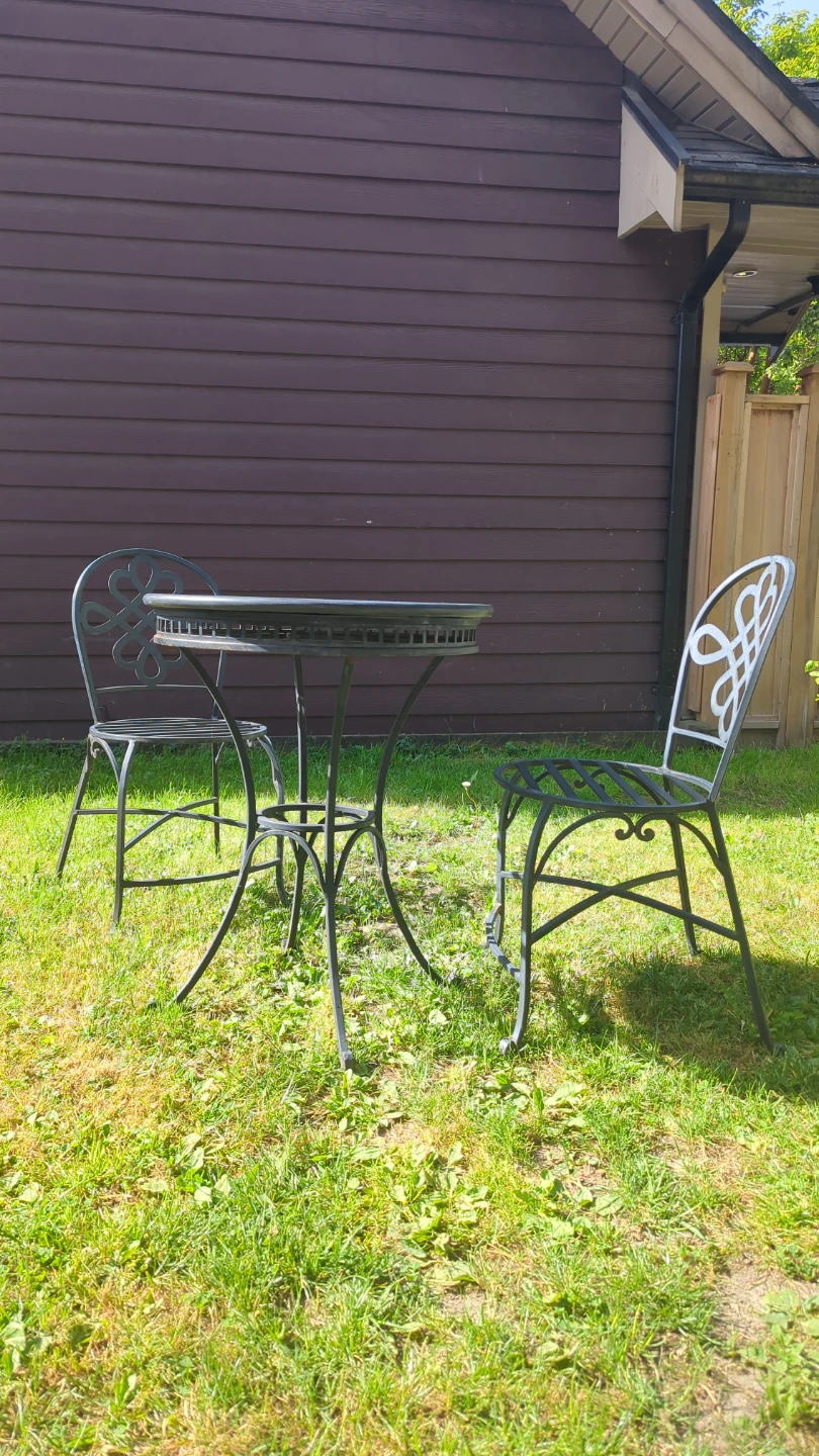 Black Wrought Iron Patio Bistro Set