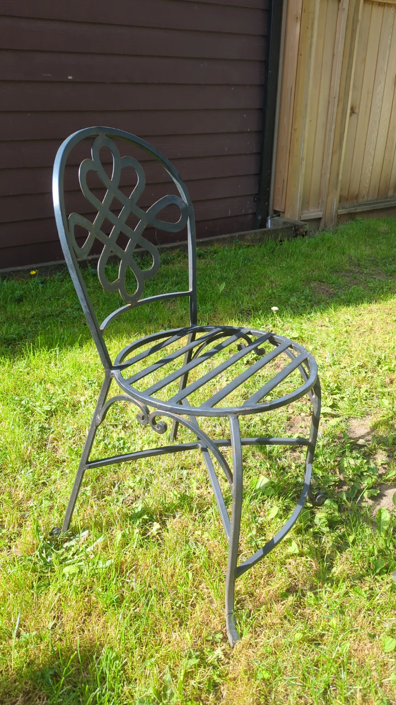 Black Wrought Iron Patio Bistro Set - photo 2