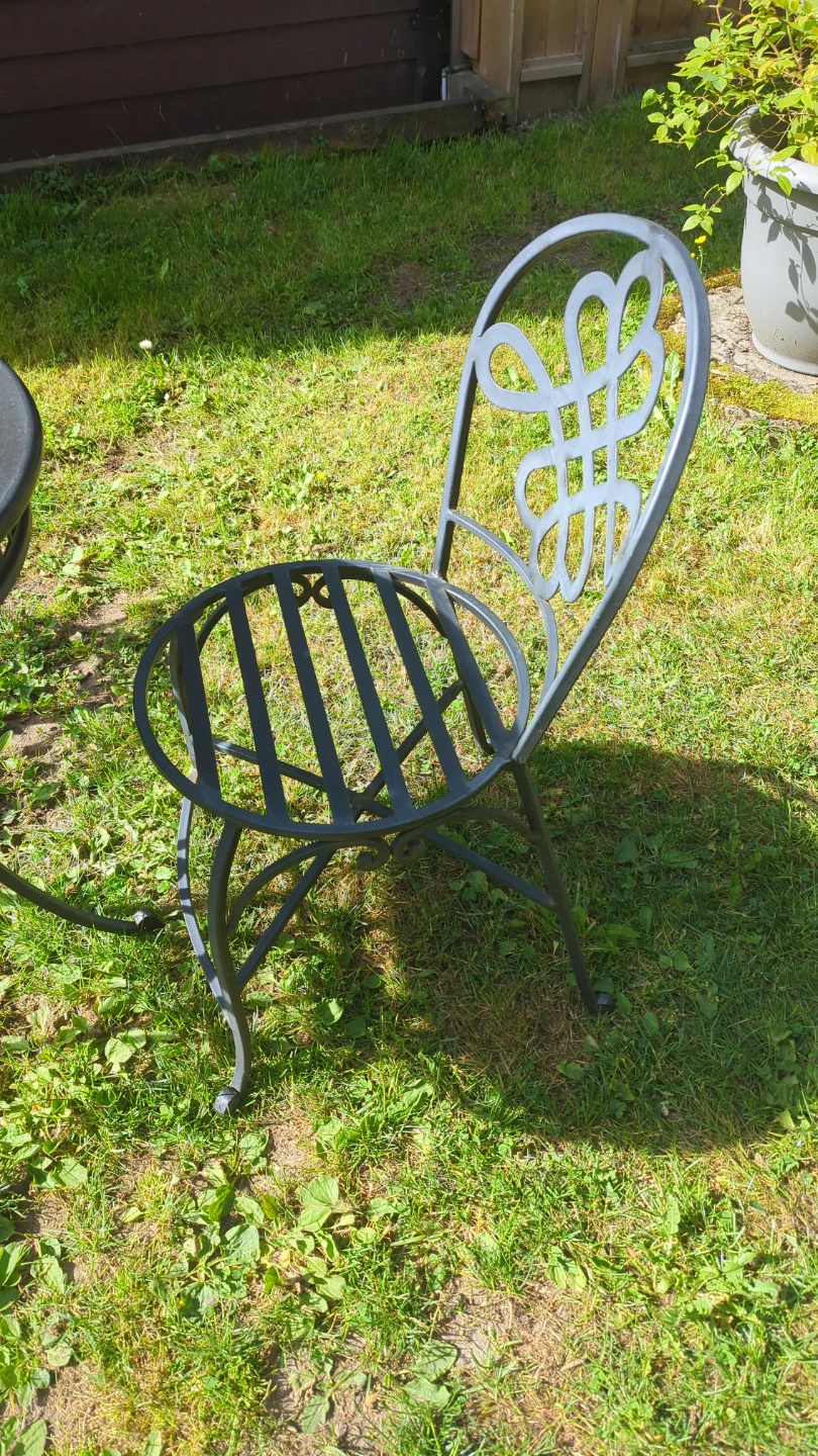 Black Wrought Iron Patio Bistro Set - photo 3