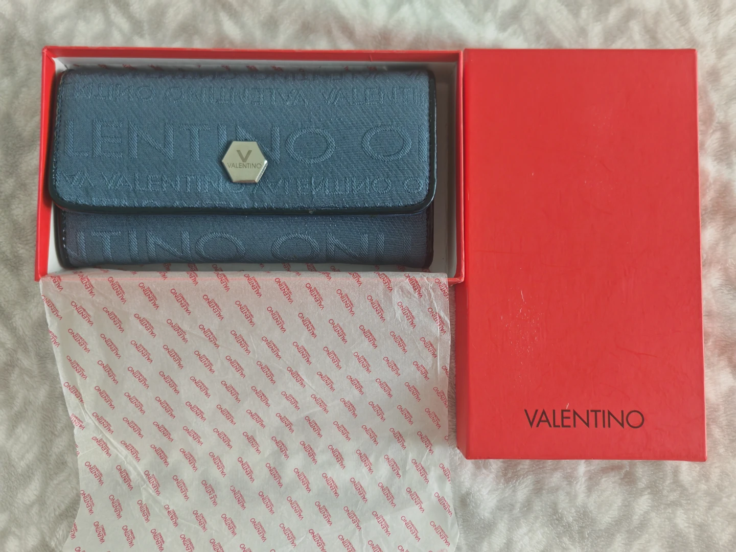 Valentino Garavani Blue Leather Wallet – Brand New