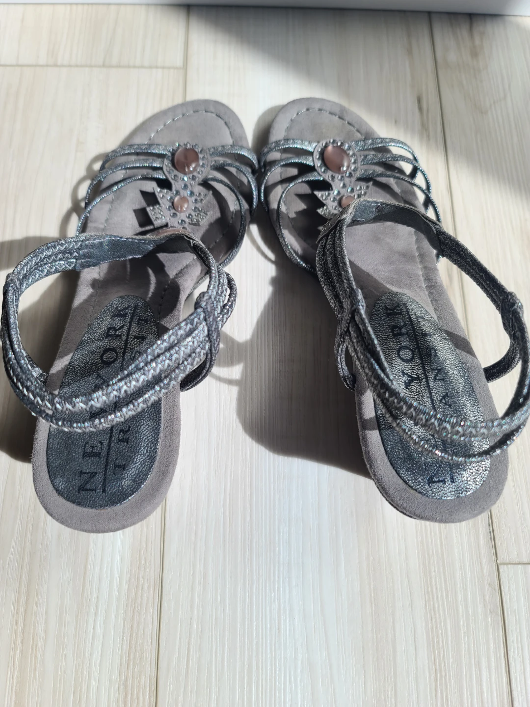 New York Transit Embellished Wedge Sandals