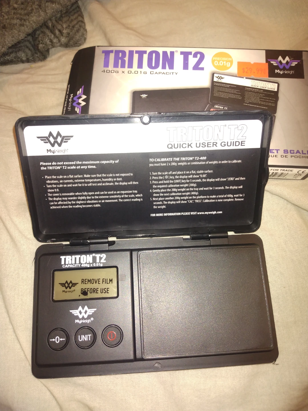 Brand New MyWeigh Triton T2 Digital Pocket Scale 400g x 0.01g - photo 2