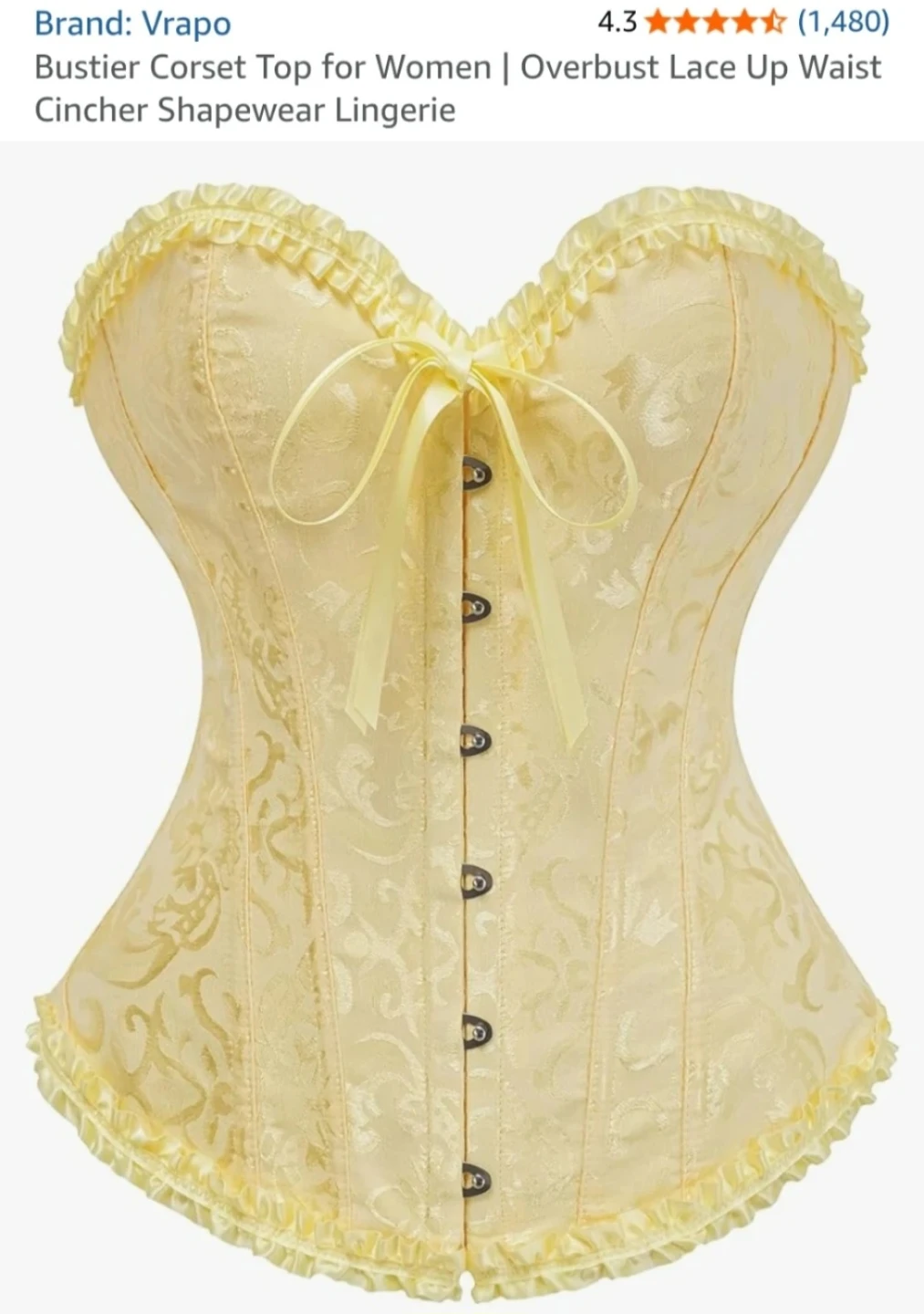Yellow Jacquard Corset Top - Vrpo