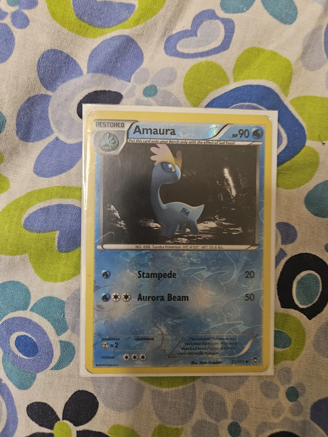 Pokemon Amaura Trading Card - Restored