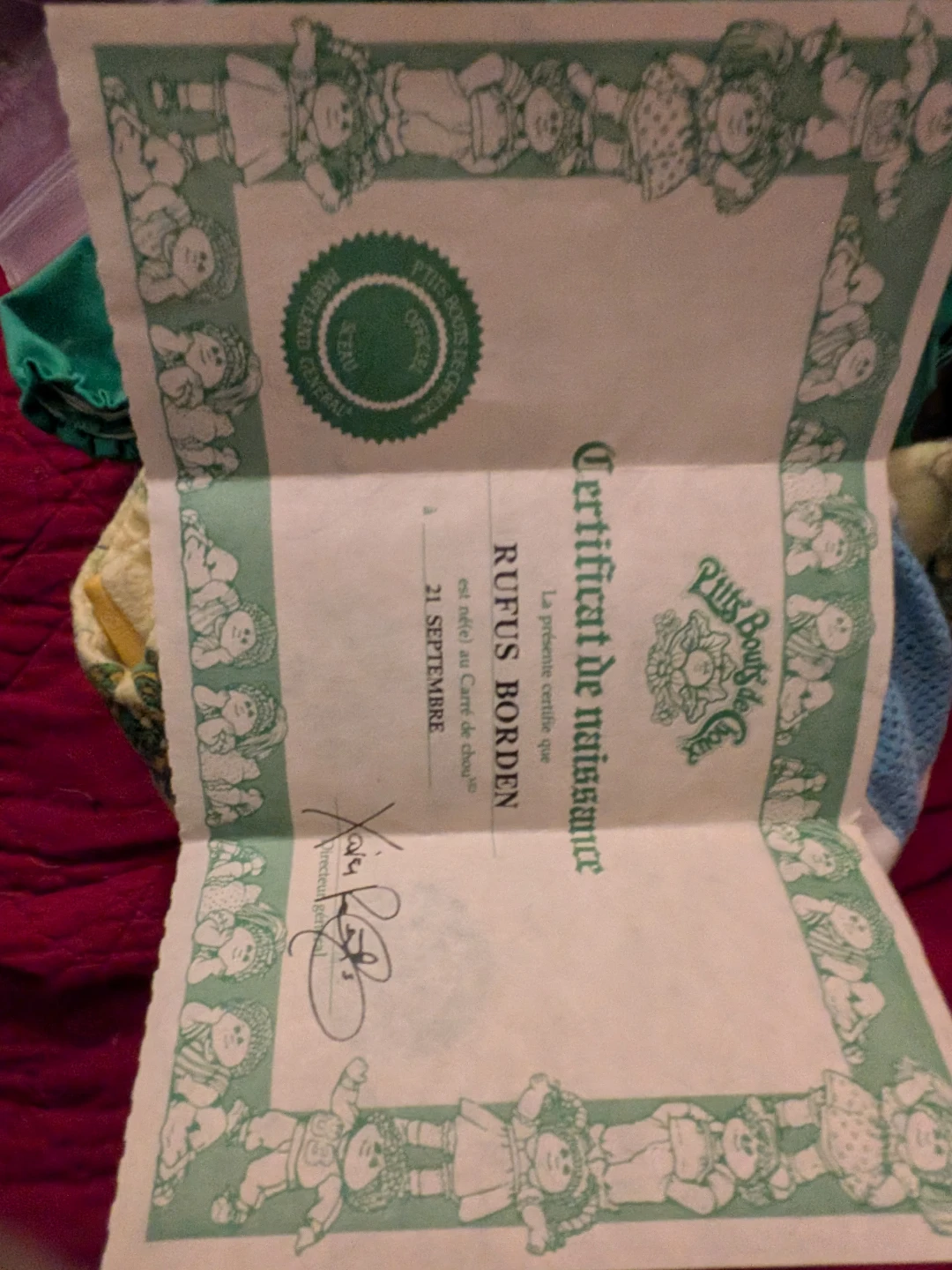 Cabbage Patch Kids Rufus Borden Doll with Adoption Papers - photo 4
