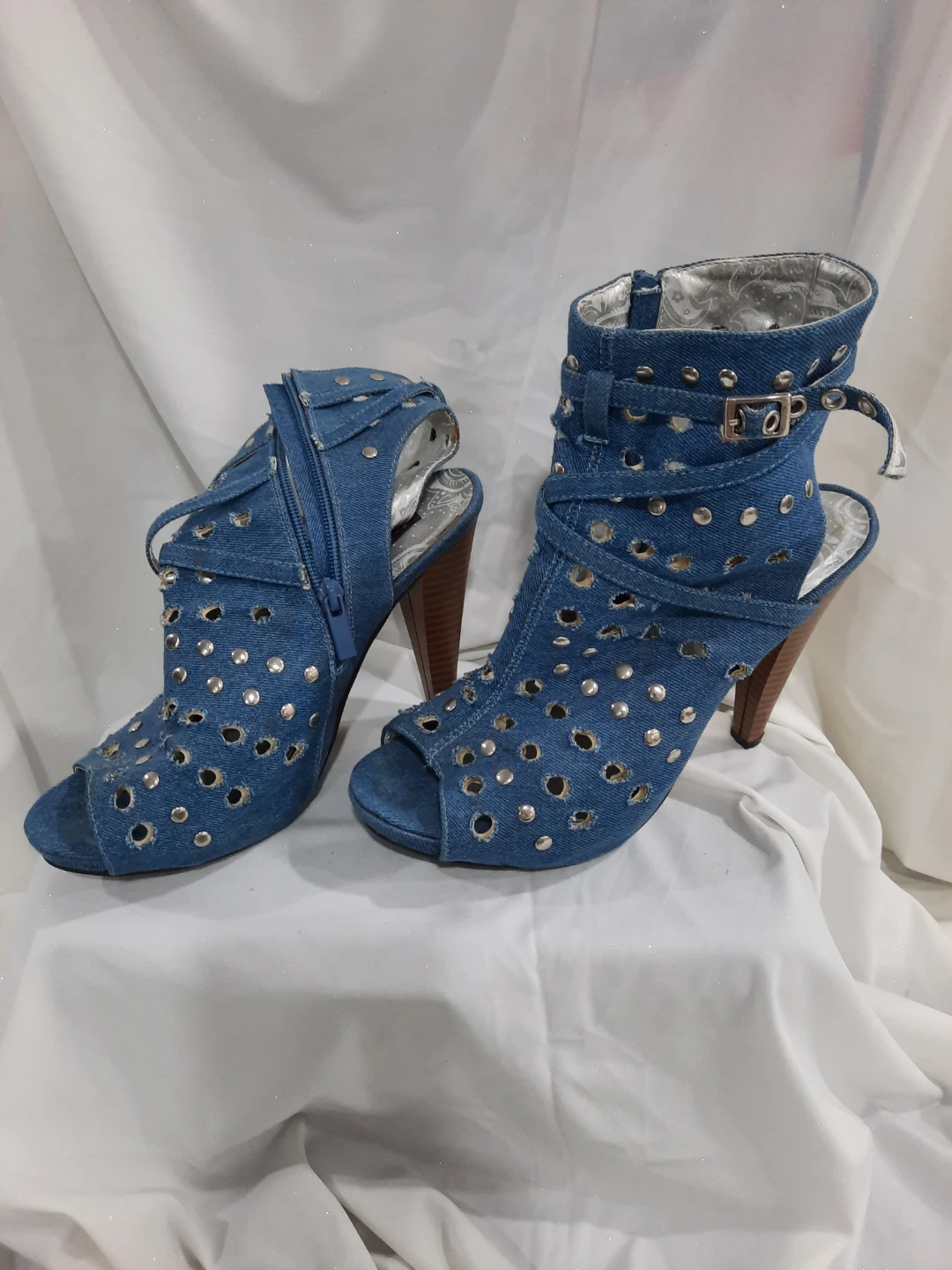Dollhouse Denim Open Toe Booties - photo 2