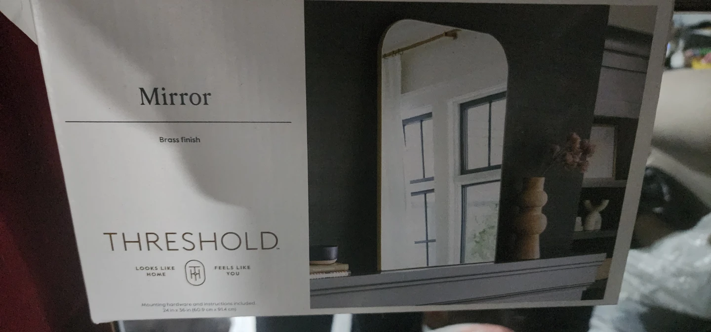 Threshold Mirror with Brass Finish