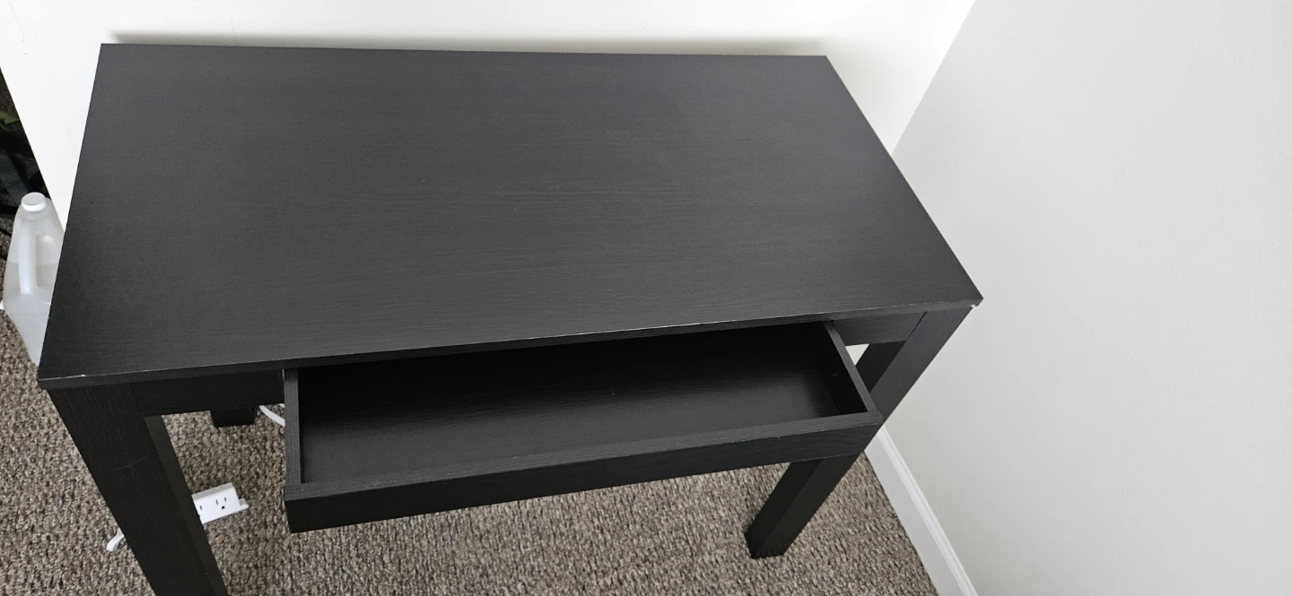 Black Desk with Drawer - photo 2