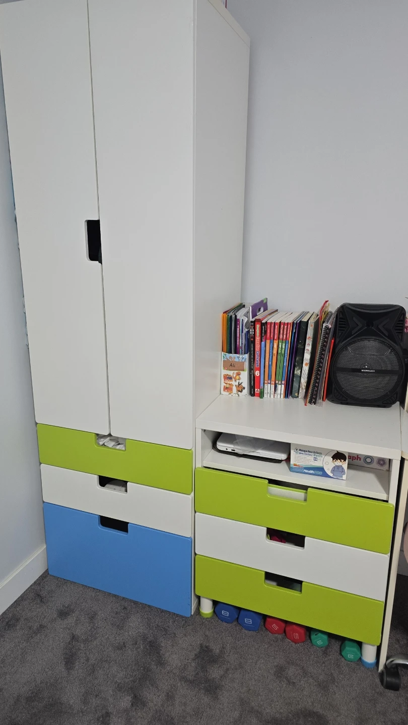 Kids twin bedroom set White storage unit with drawers - photo 2