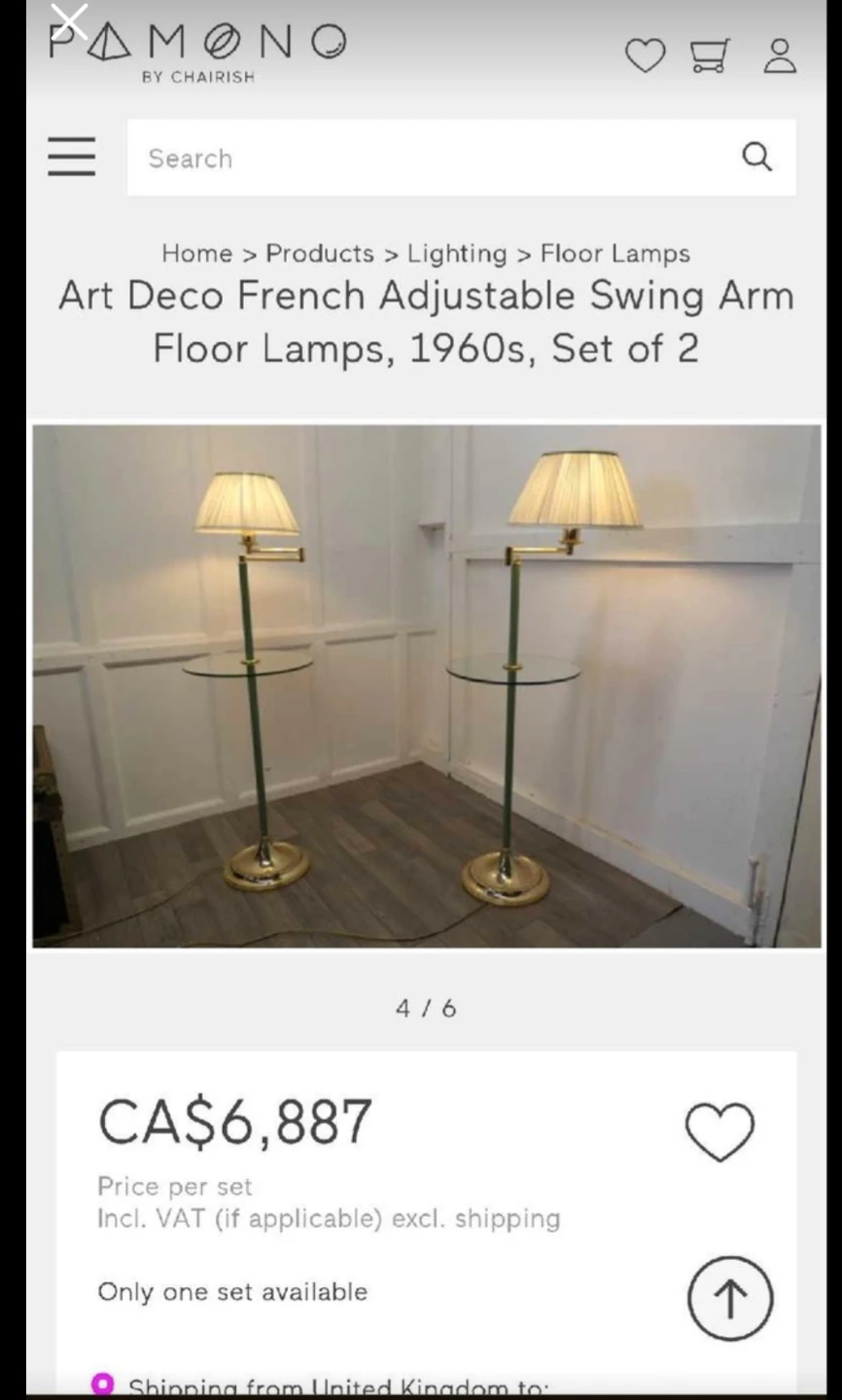 Art Deco French Adjustable Floor Lamps - photo 2